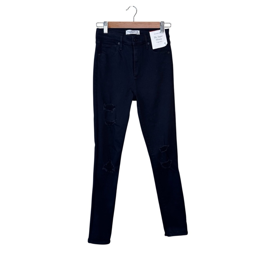 Abercrombie & Fitch Distressed High Rise Super Skinny Jeans